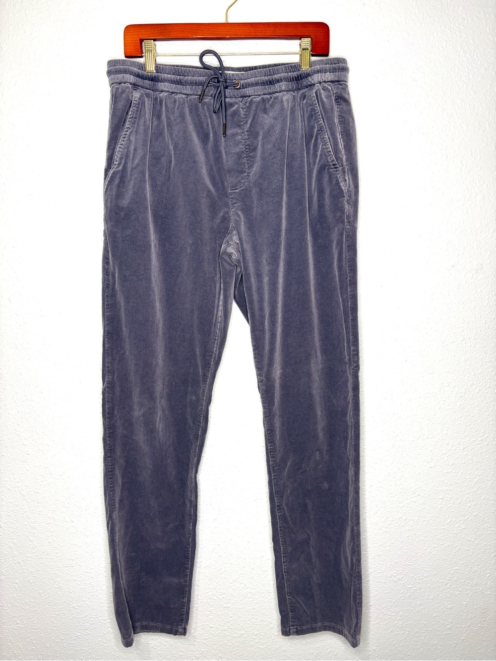 Marine Layer Saturday Pull On Pants Corduroy Gray Blue L